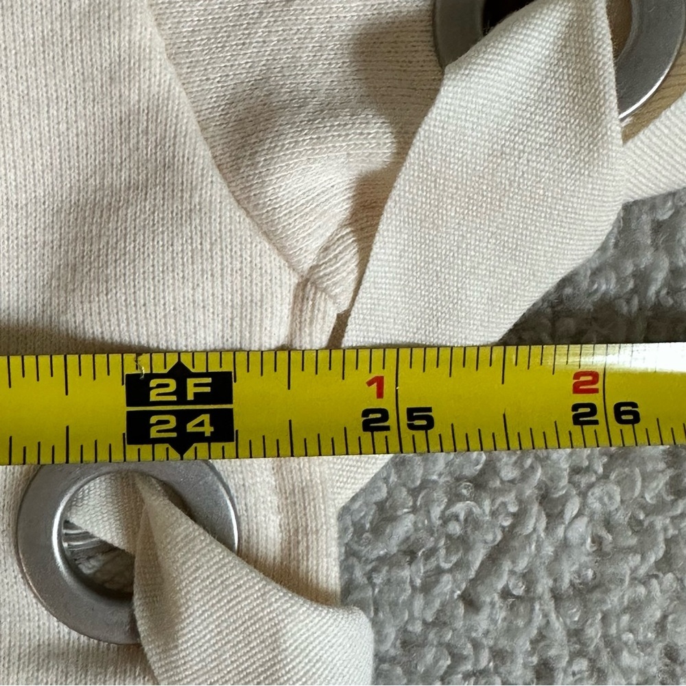 Alo Yoga Boxy Cropped Suspension Pullover, Pristine/Silver Grommets NWOT, Size M - Picture 6 of 7